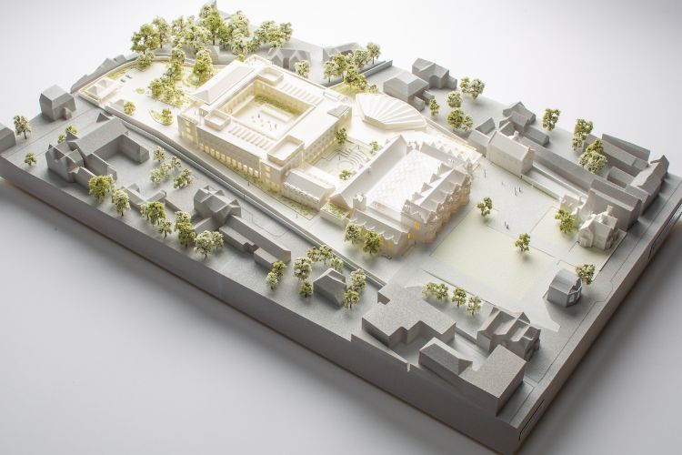 An architect's model of the proposed 'New College' development